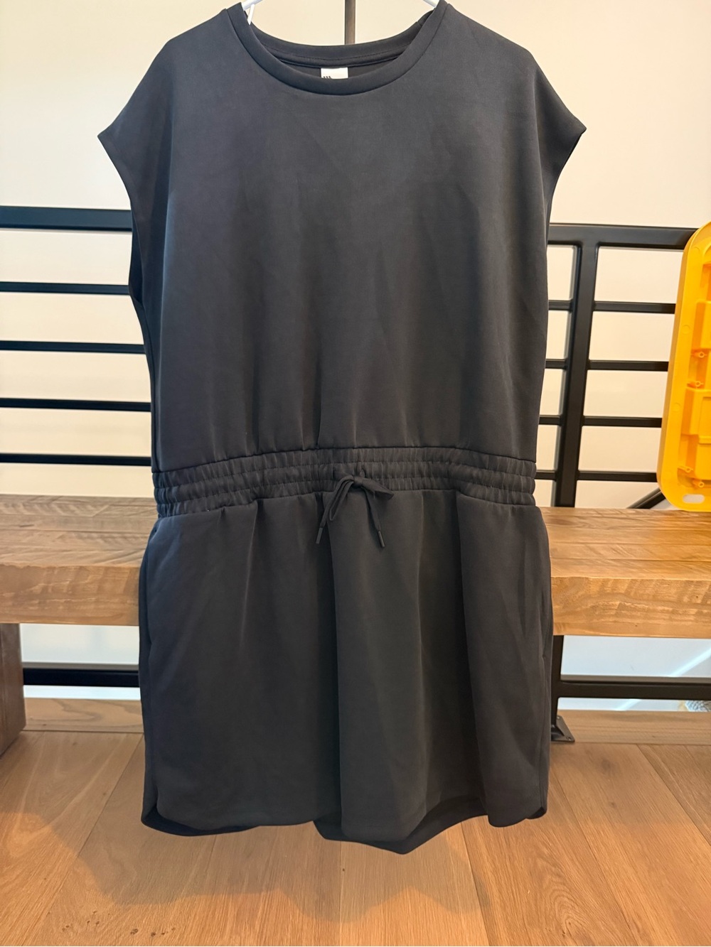 all in motion Black Drawstring Waist Casual Dress